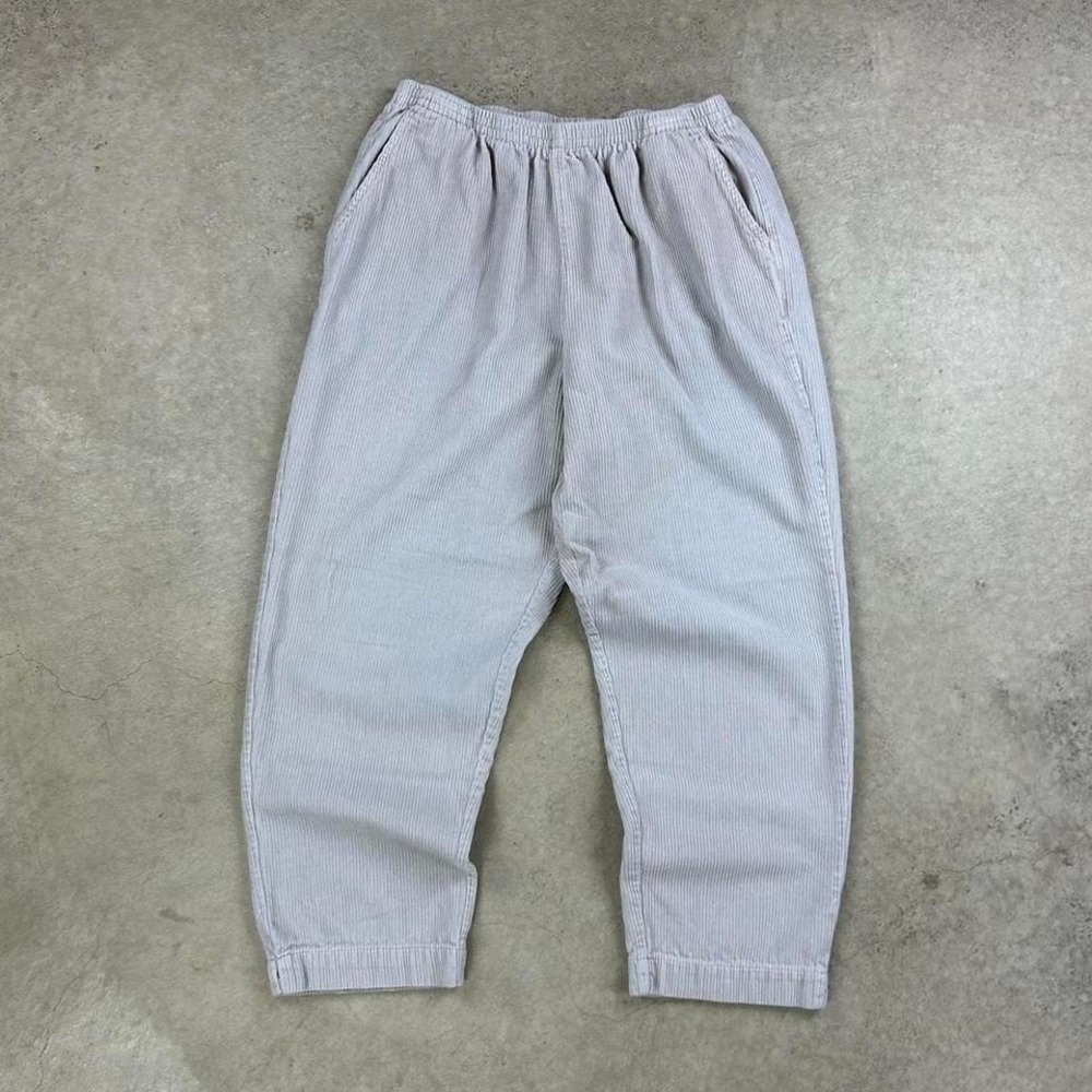Vintage Corduroy Sweatpants Size Small Cream Blank Straight Leg Wide Whale